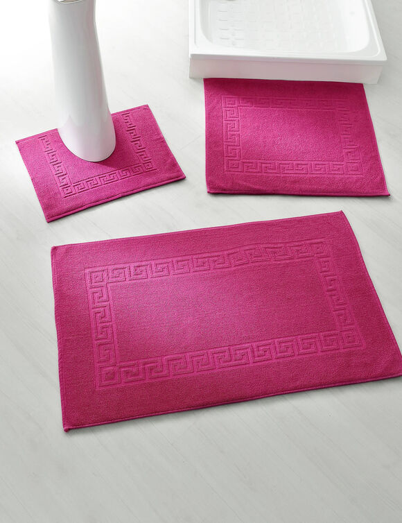 Tapis de bain éponge liteau motif frise grecque (bruyère)