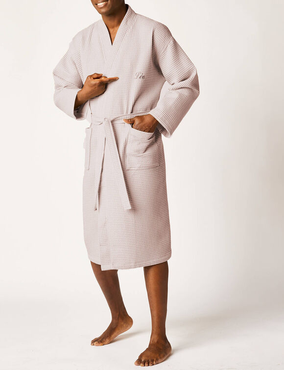 Peignoir de bain mixte col kimono &agrave; personnaliser - coton nid d'abeille 240 g/m&sup2; (sable)