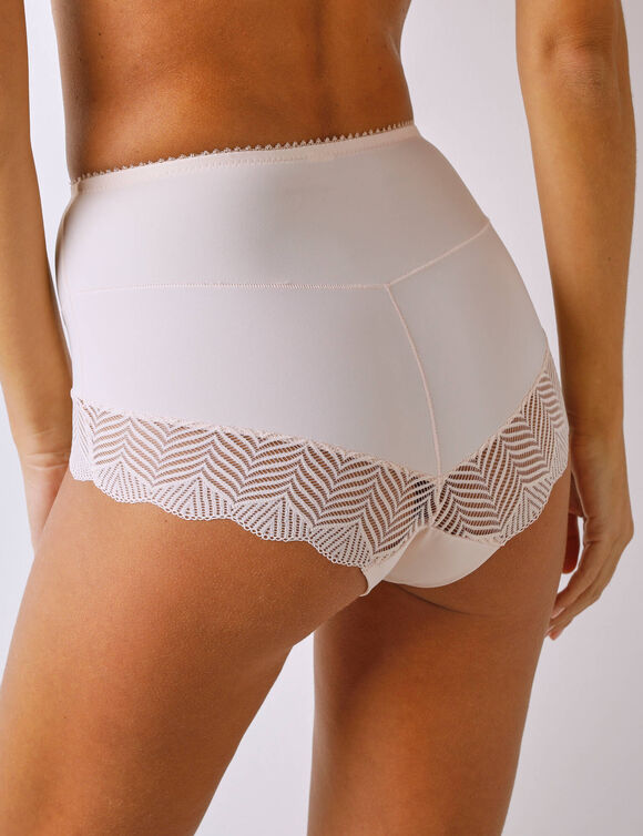 Culotte taille haute microfibre et dentelle - sculptante (nude)