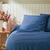 Geweven bedsprei in effen katoen (blauw)