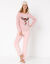 Pyjama manches longues maille polaire motif "renne"  (rose poudr&eacute;)