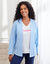 Homewear jasje in honingraattricot (lichtblauw)
