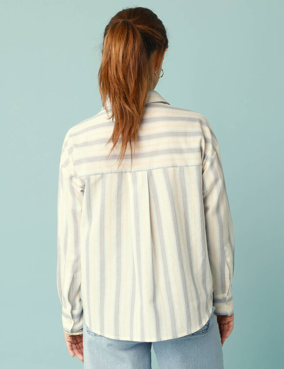 Chemise oversize Spécial Petites rayée (jaune / parme)