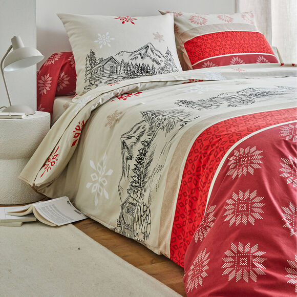 Bedlinnen Montana in flanel (rood)