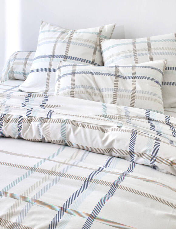 Linge de lit Karl imprim&eacute; &eacute;cossais - coton 52 fils/cm&sup2; (&eacute;cru)