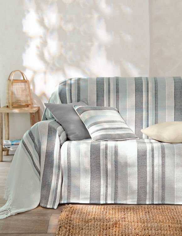Housse coussin multicolore coton tissage artisanal - lot de 2 (gris perle)