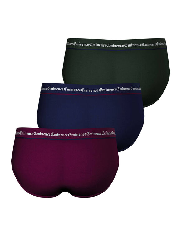 Slip Business Chic - lot de 3 (vert + bordeaux + marine)