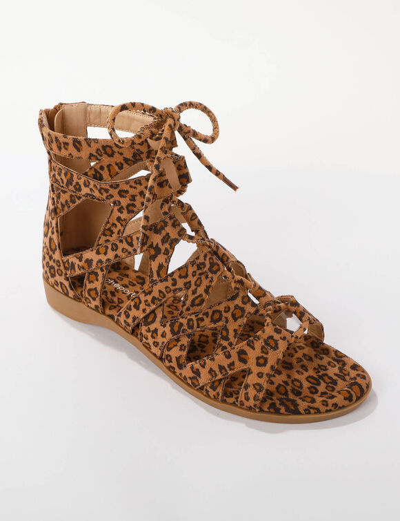 Sandales spartiate l&eacute;opard (multicolore)