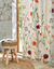 Rideau coton lin base fleurie (vert / orange)
