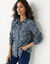 Blouse met gebloemde bloemprint, van katoen (marine / groen)