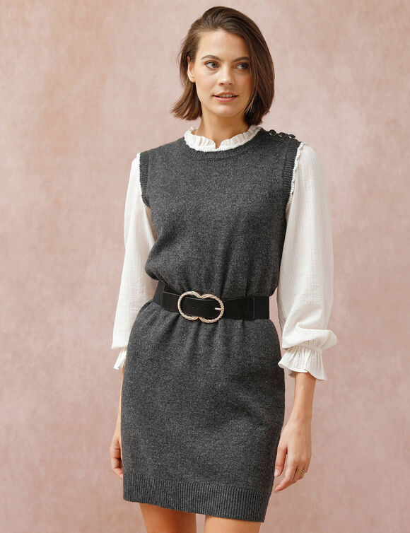 Ceinture élastiquée double boucle (noir)