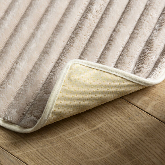 Protège-salon antiglisse toucher peluche (sable)