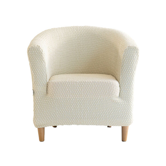 Housse gaufr&eacute;e bi-extensible fauteuil cabriolet (beige)