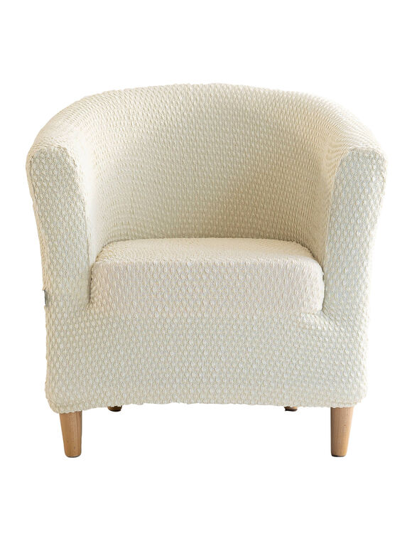 Bi-rekbare, gewafelde fauteuil- en kuipzetelhoes (beige)