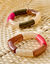 Elastische armband met buisvormige parels, set van 2 (oranje / paars)