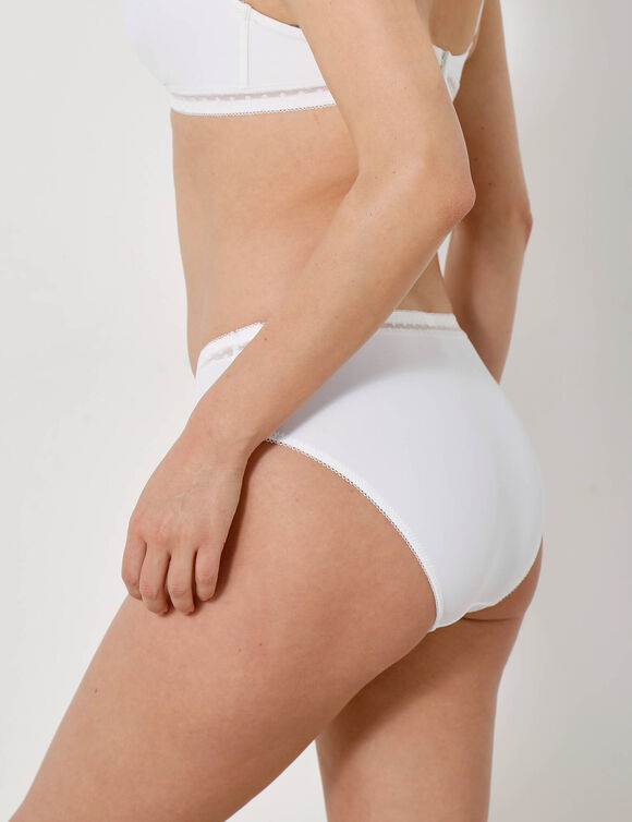 Culotte microfibre et tulle plumetis effet seconde peau forme midi Paia - lot de 2  (blanc)