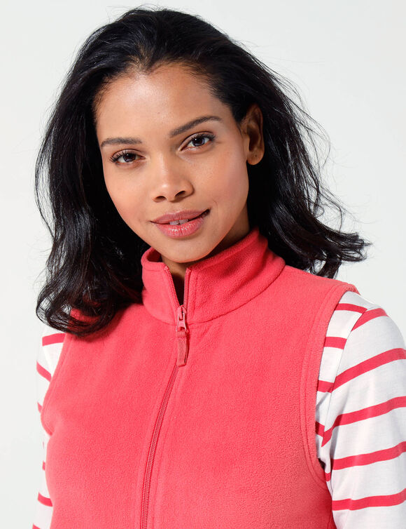Veste polaire zippée sans manches (corail foncé)