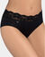 Slip coton et dentelle forme midi Romance - lot de 4 (3 + 1 gratuit) (noir)