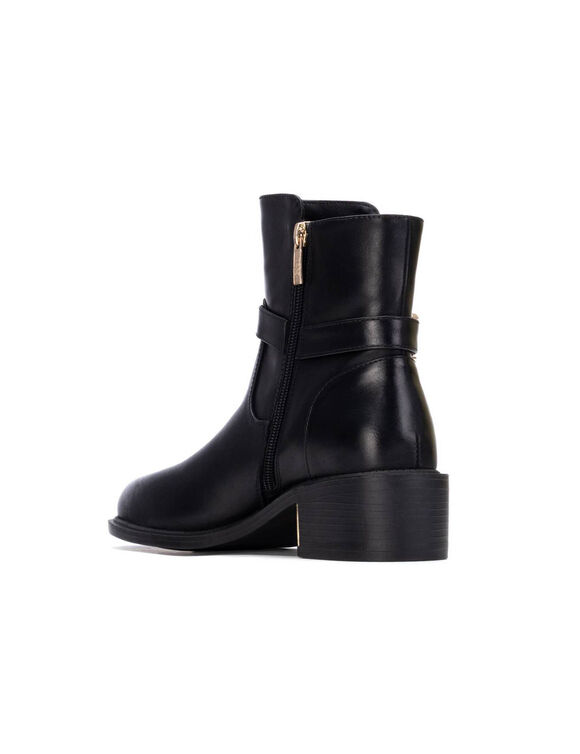 Low boots met « kroko »-details - bruin (zwart)