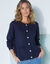 Cardigan met knoopsluiting en zakken, fantasietricot (marine)