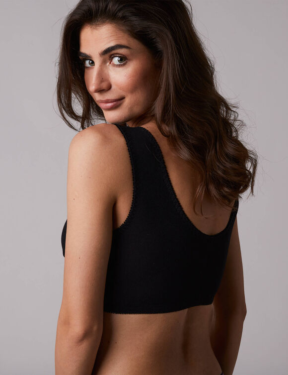 Beha zonder beugels met sluiting vooraan - set van 2 (zwart)