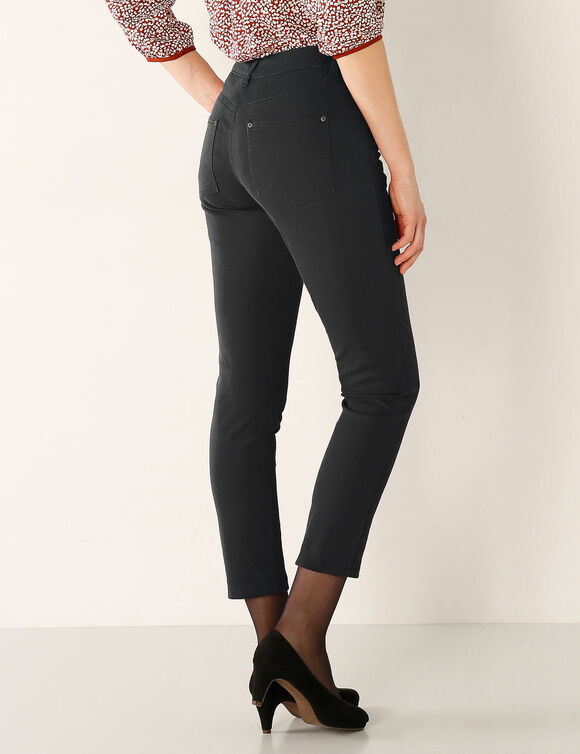Pantalon 7/8&egrave;me fusel&eacute; stretch uni (noir)