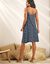 Robe évasée imprimé tie and dye (bleu nuit)