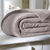 Deken met pluchetouch (taupe)