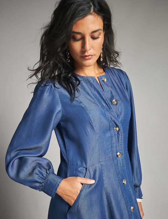 Robe longue boutonn&eacute;e (stone)