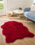 Tapis poils forme peau de bête (rouge)