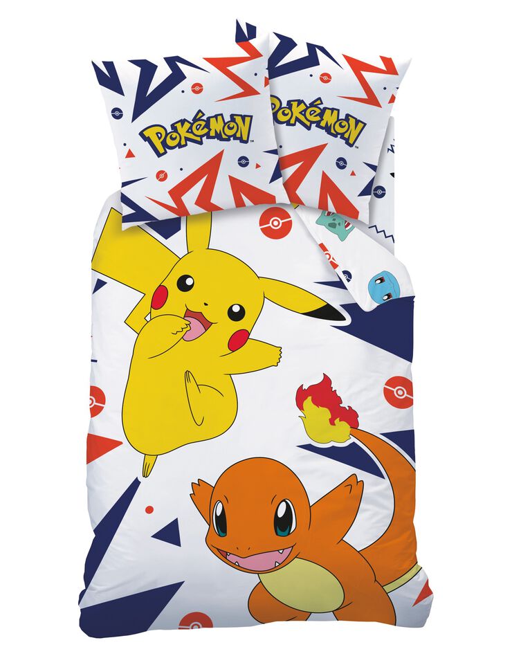 Parure de lit Pokemon -  coton (jaune / blanc)
