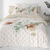 Eve katoenen bedlinnen met bloemenprint (wit)