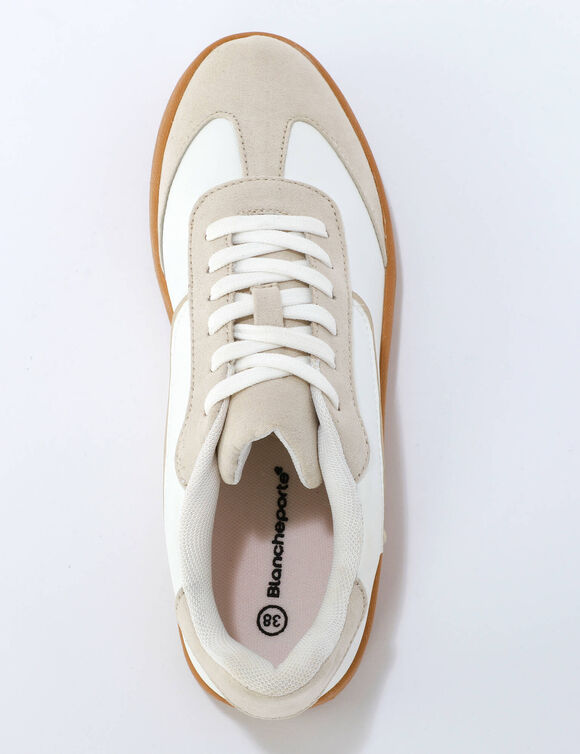 Sneakers met veters (ecru)