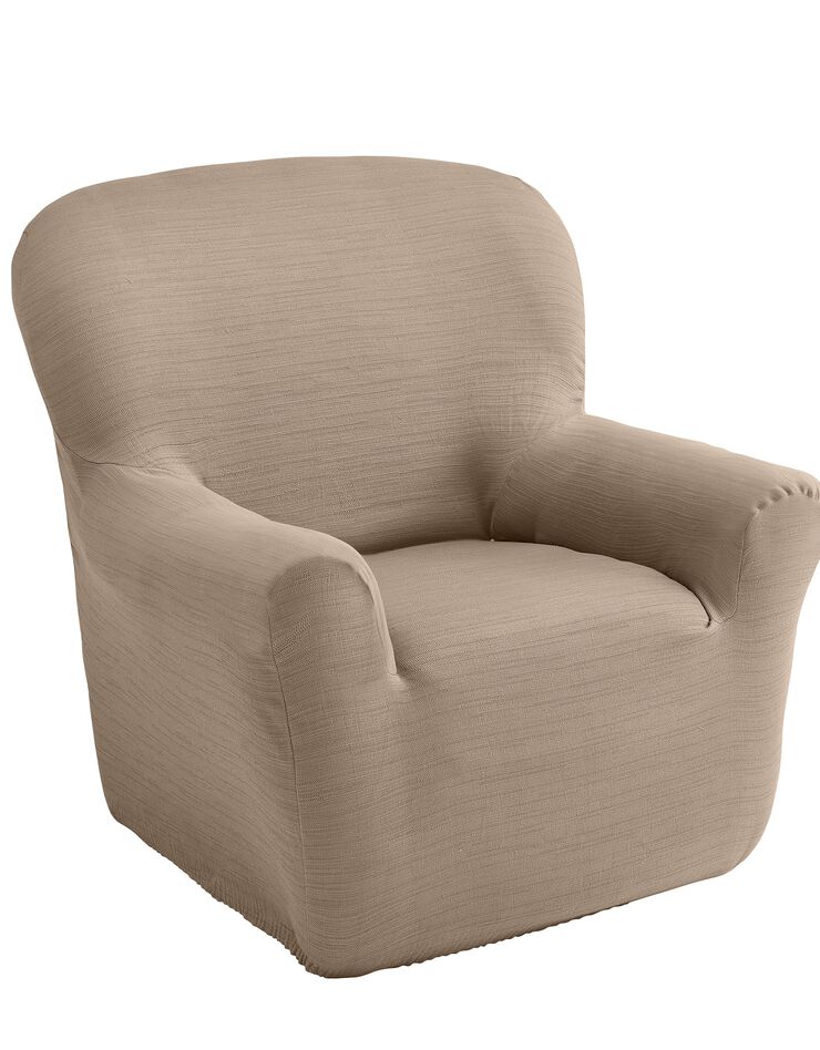 Housse extensible unie canapé fauteuil accoudoirs, taupe  Blancheporte