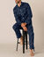 Bedrukte pyjama met knopen, in flanel (marine)
