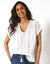 Blouse macram&eacute;, cr&eacute;pon coton (blanc cass&eacute;)