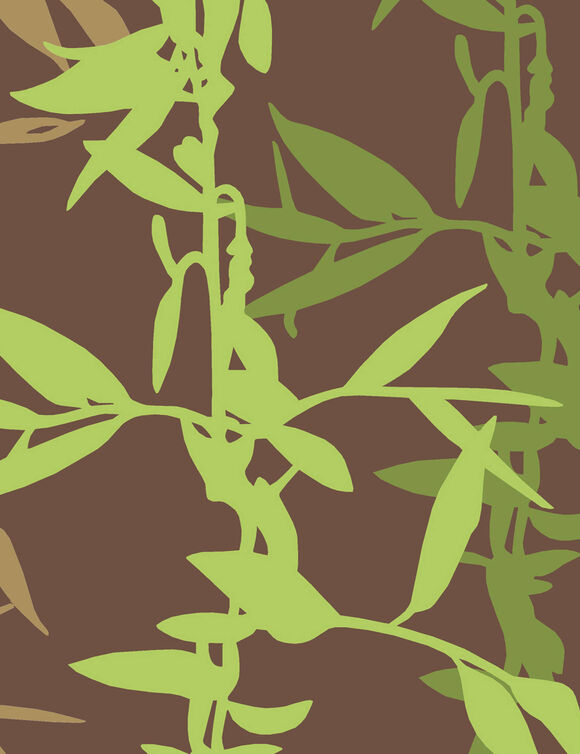 Couette microfibre imprim&eacute;e Jungle 200g/m2 (vert / chocolat)