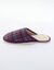 Chaussons mules plates silencieuses - imprimé carreaux (violet)