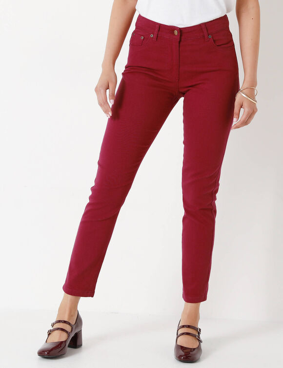 Rekbare 7/8-broek met nauwsluitend model (donkerrood)