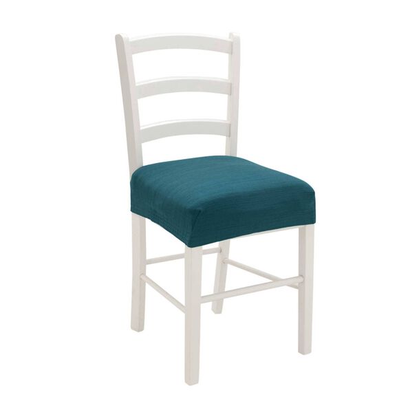 Housse chaise unie extensible - housse int&eacute;grale ou assise seule (bleu canard)