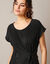 Tuniek T-shirt, plissétricot (zwart)