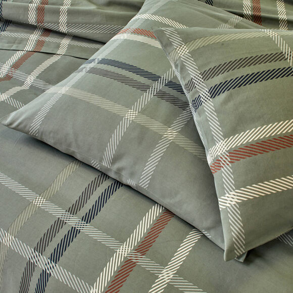 Linge de lit Karl imprim&eacute; &eacute;cossais - coton 52 fils/cm&sup2; (vert)