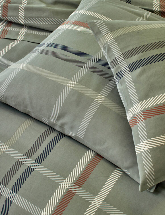 Linge de lit Karl imprim&eacute; &eacute;cossais - coton 52 fils/cm&sup2; (vert)