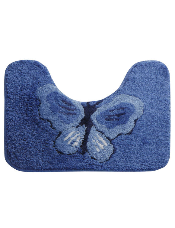 Tapis de bain fantaisie Papillons (bleu / bleu dur)