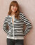 Cardigan rayé maille fantaisie (écru / noir) Cardigan rayé maille fantaisie (écru / noir)