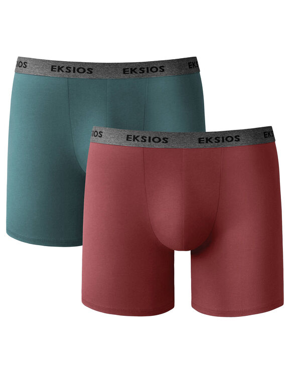 Lange shorty in shortmodel - set van 2 (eendenblauw + bordeaux)