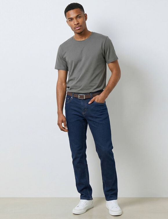 T-shirt col rond manches courtes (gris)