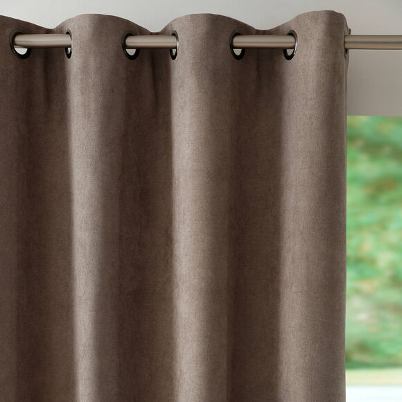 Rideau occultant et isolant finition oeillets (taupe)