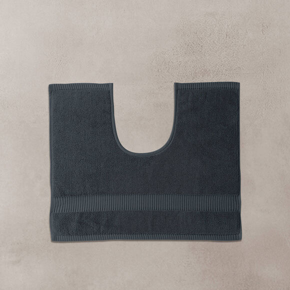 Badmatje van badstof met sierrand en premium comfort (CARBONGRIJS)