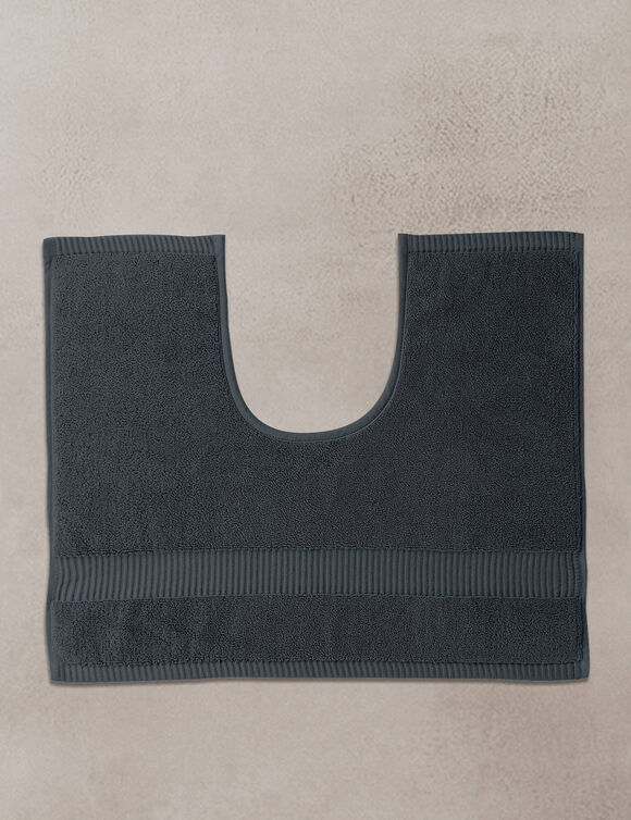 Badmatje van badstof met sierrand en premium comfort (CARBONGRIJS)